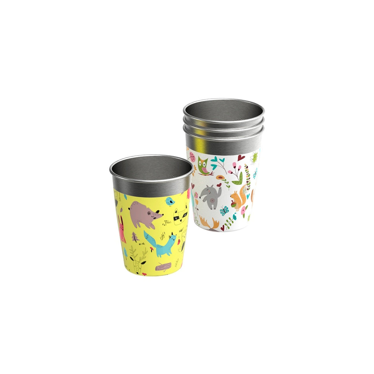 Sigg set of children's stainless steel cups 4 x 350 ml, wildlife, 8973.60