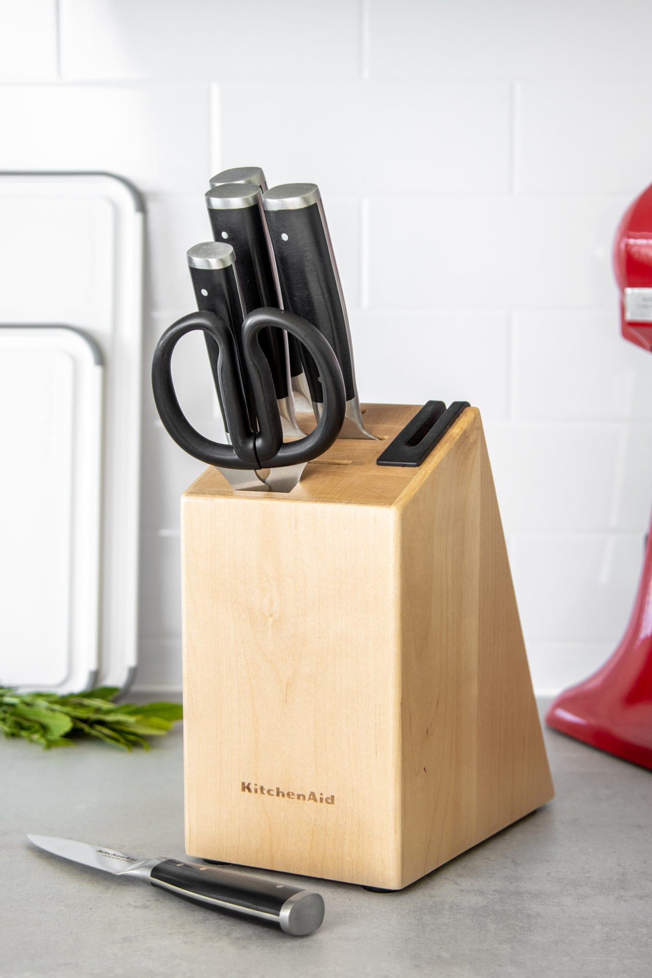 KitchenAid Gourmet březový blok s noži 7 ks, KO6PSTSNOBG