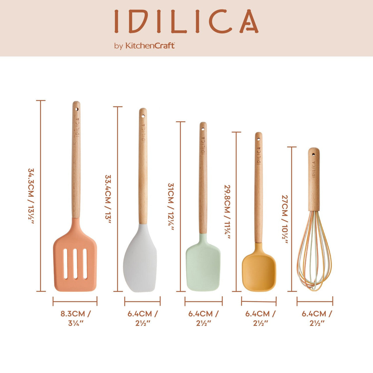 KitchenCraft Idilica kitchen utensil set, IDTOOL5PC
