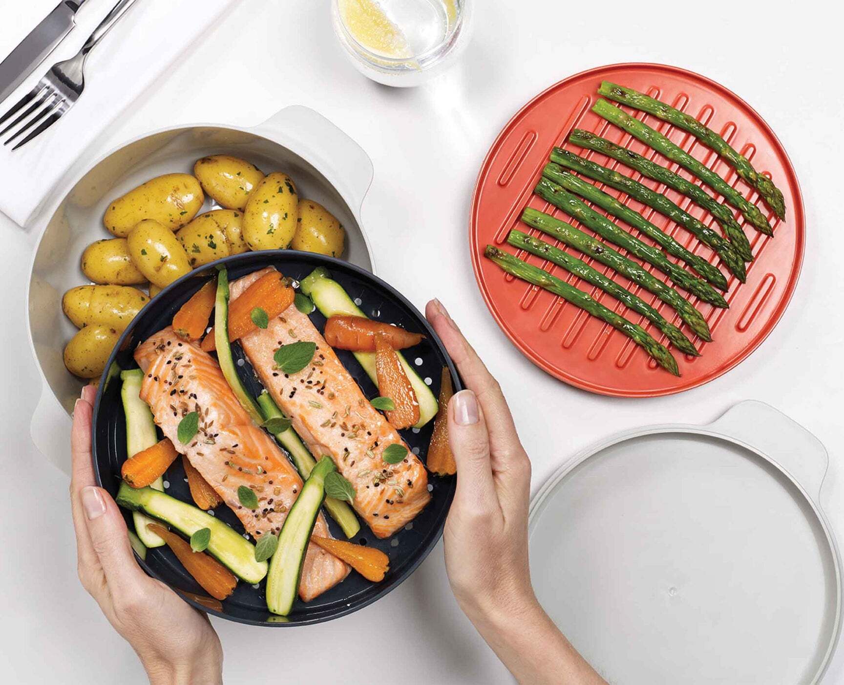 Joseph Joseph M-Cuisine microwave cookware set, orange, 45001