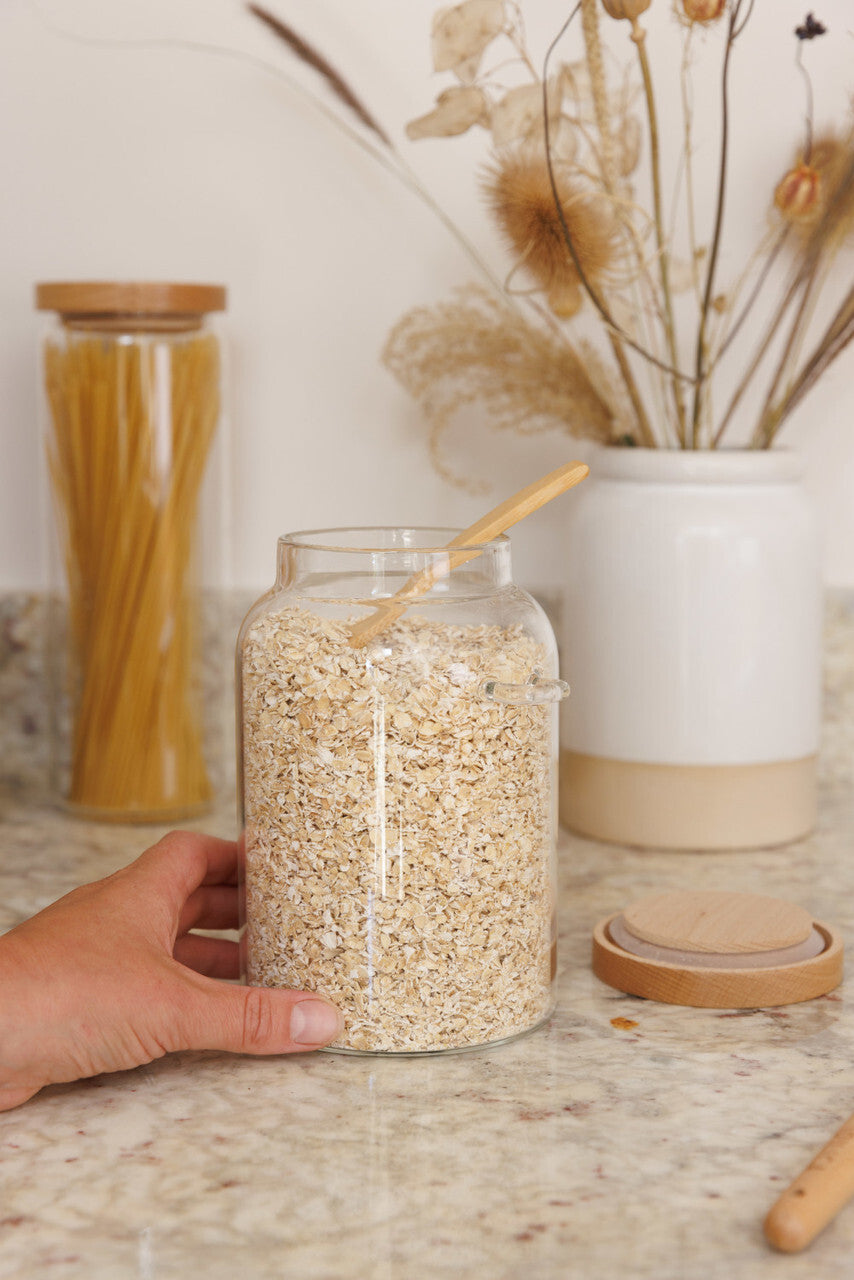 KitchenCraft Idilica glass storage jar with spoon 1,2 l, IDGLSSTORSPN