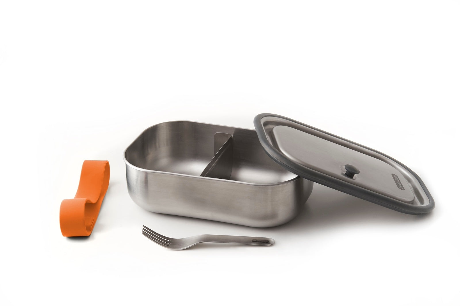Black+Blum stainless steel snack box with fork 1 l, orange, BAM-SS-L003