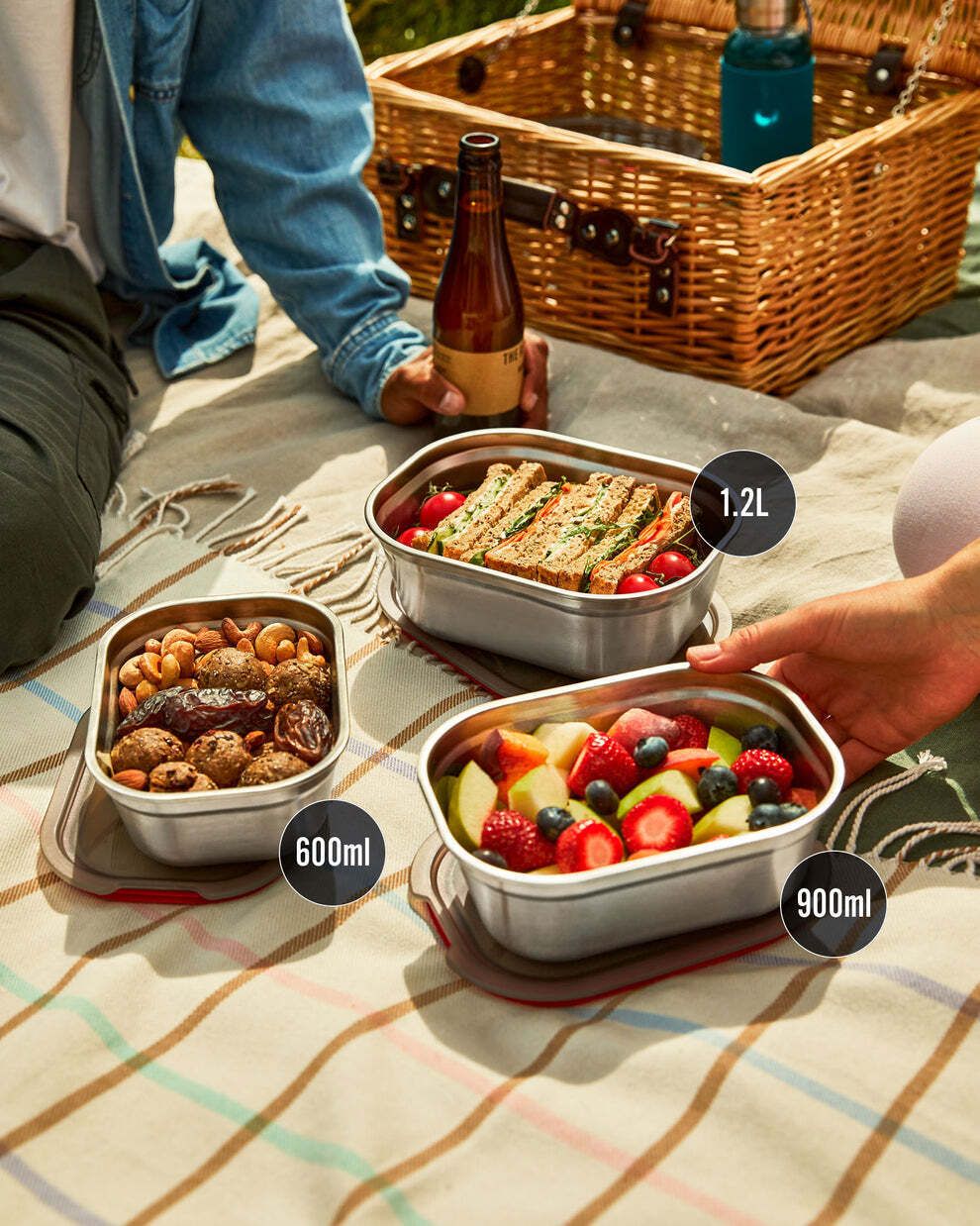 Black+Blum stainless steel food box 1,2 l, large, FBSS-BX-L017-EN