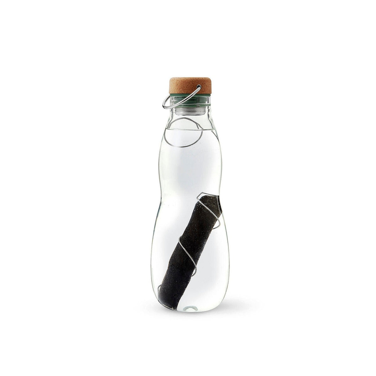 Black+Blum glass water bottle with natural filter 650 ml, olive, EGO-EGG010