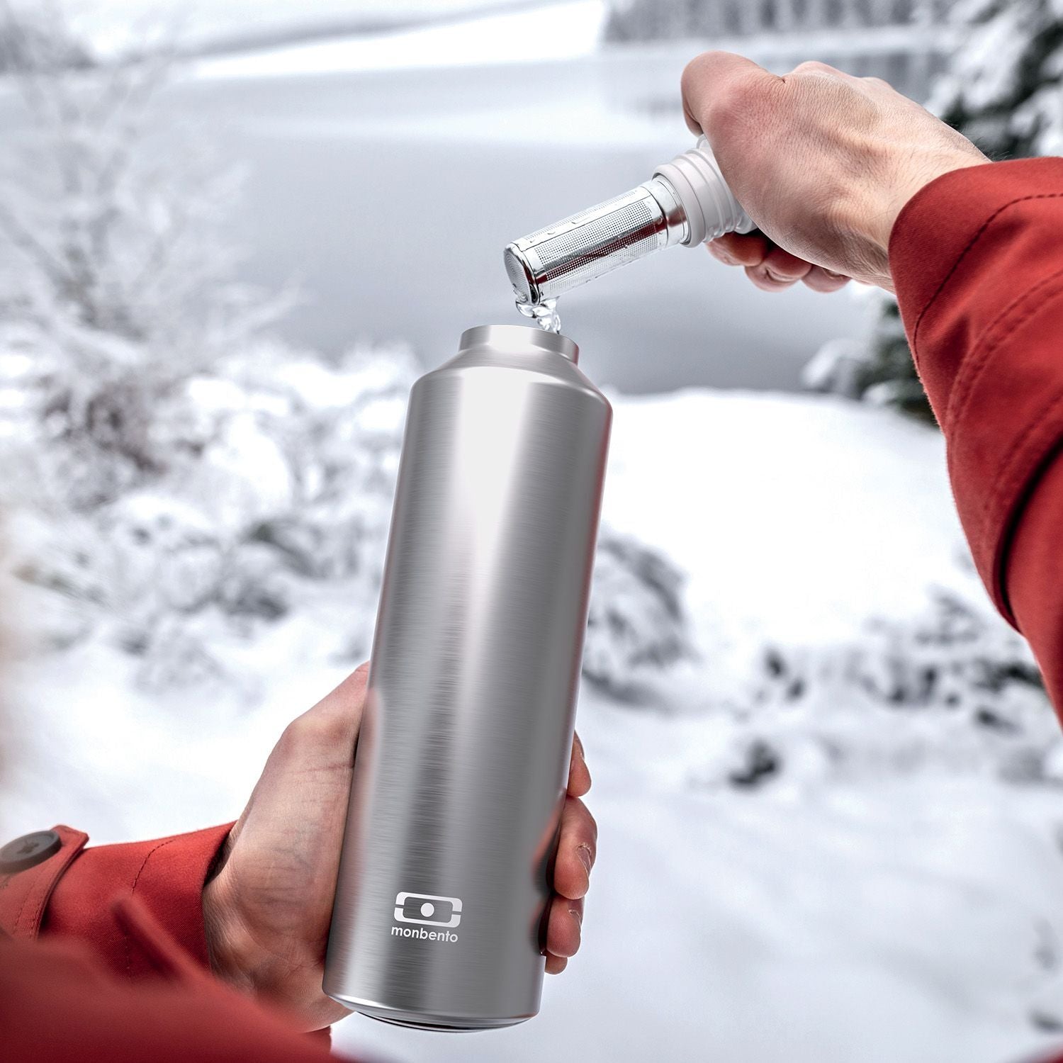 Monbento Steel drinking bottle 500 ml, metallic silver, 401101000