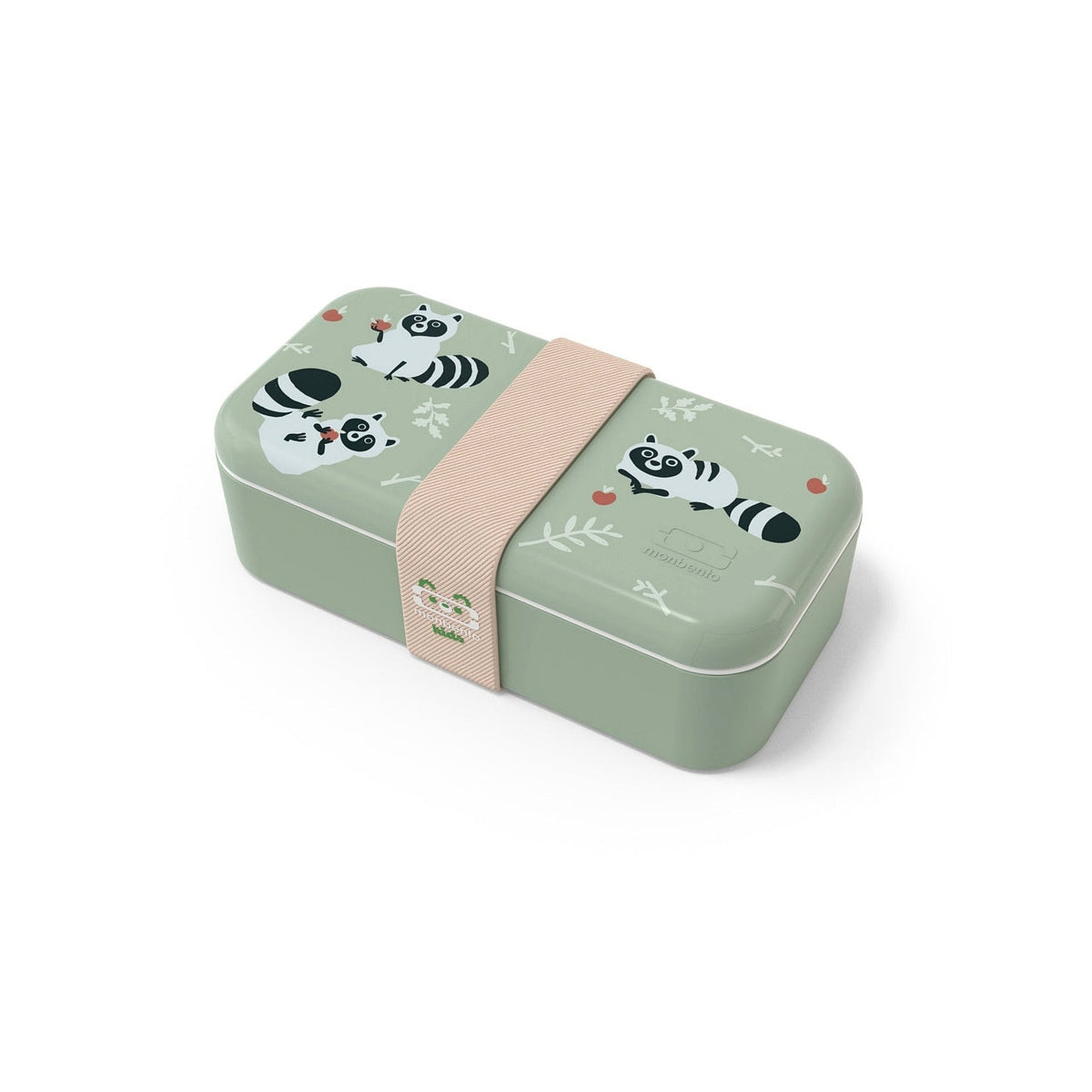 Monbento Foodie kids snack box 0,5 l, green raccoon, 12124073