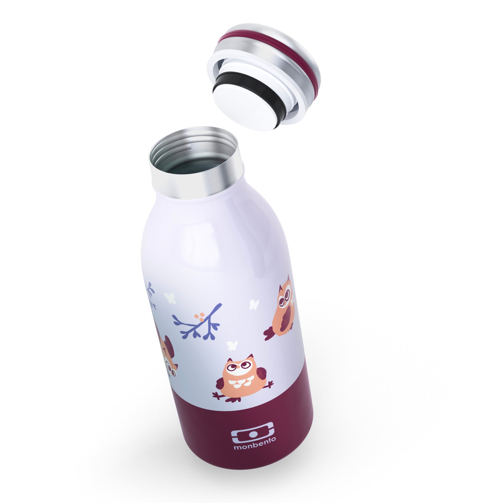 Monbento Cooly baby drinking bottle 350 ml, purple owly, 47274108