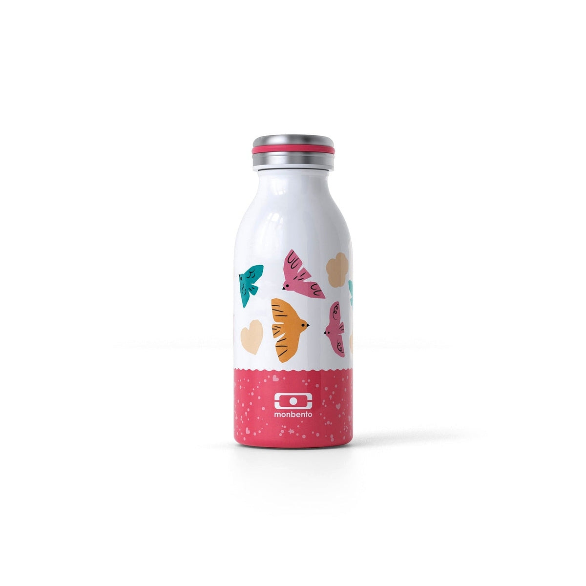 Monbento Cooly baby drinking bottle 350 ml, pink birds, 47274121