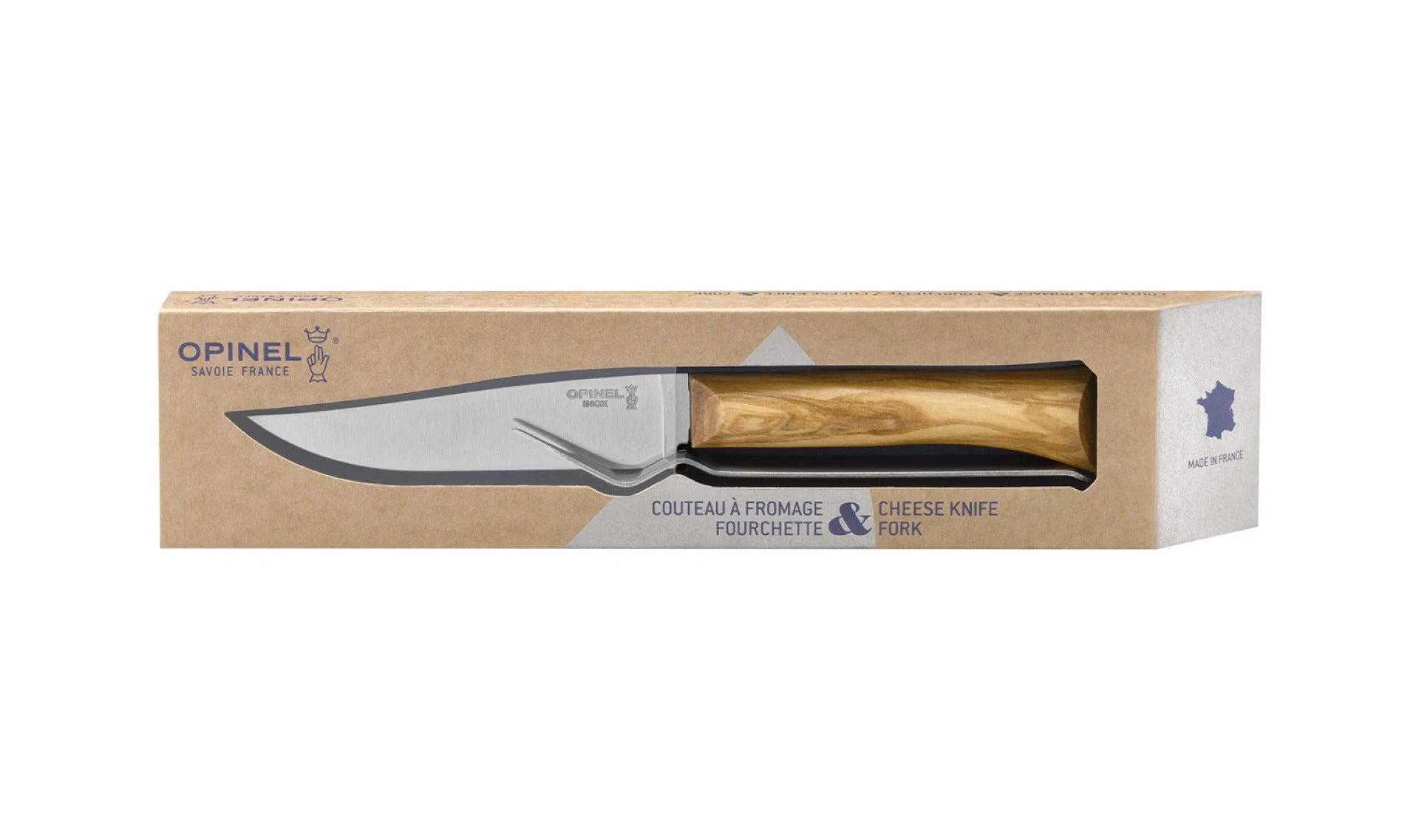 Opinel Olivier sada nože a vidličky na sýr 12,5 cm, 002626