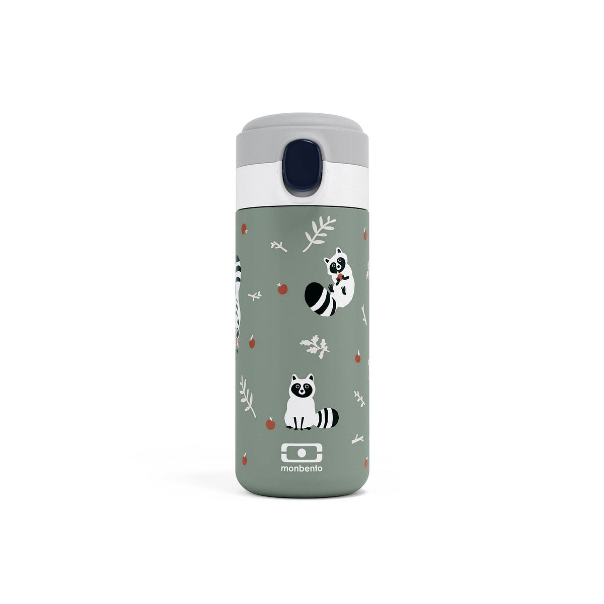 Monbento Pop baby drinking bottle 360 ml, green raccoon, 36334073