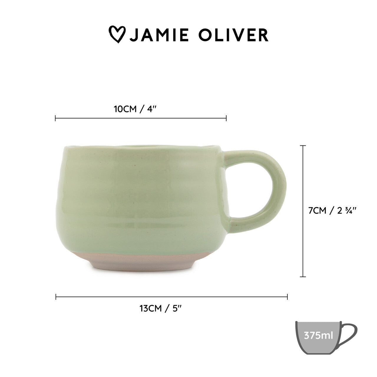 Jamie Oliver Big Love stoneware mug 375 ml, green, JOBLCCMUGGRN