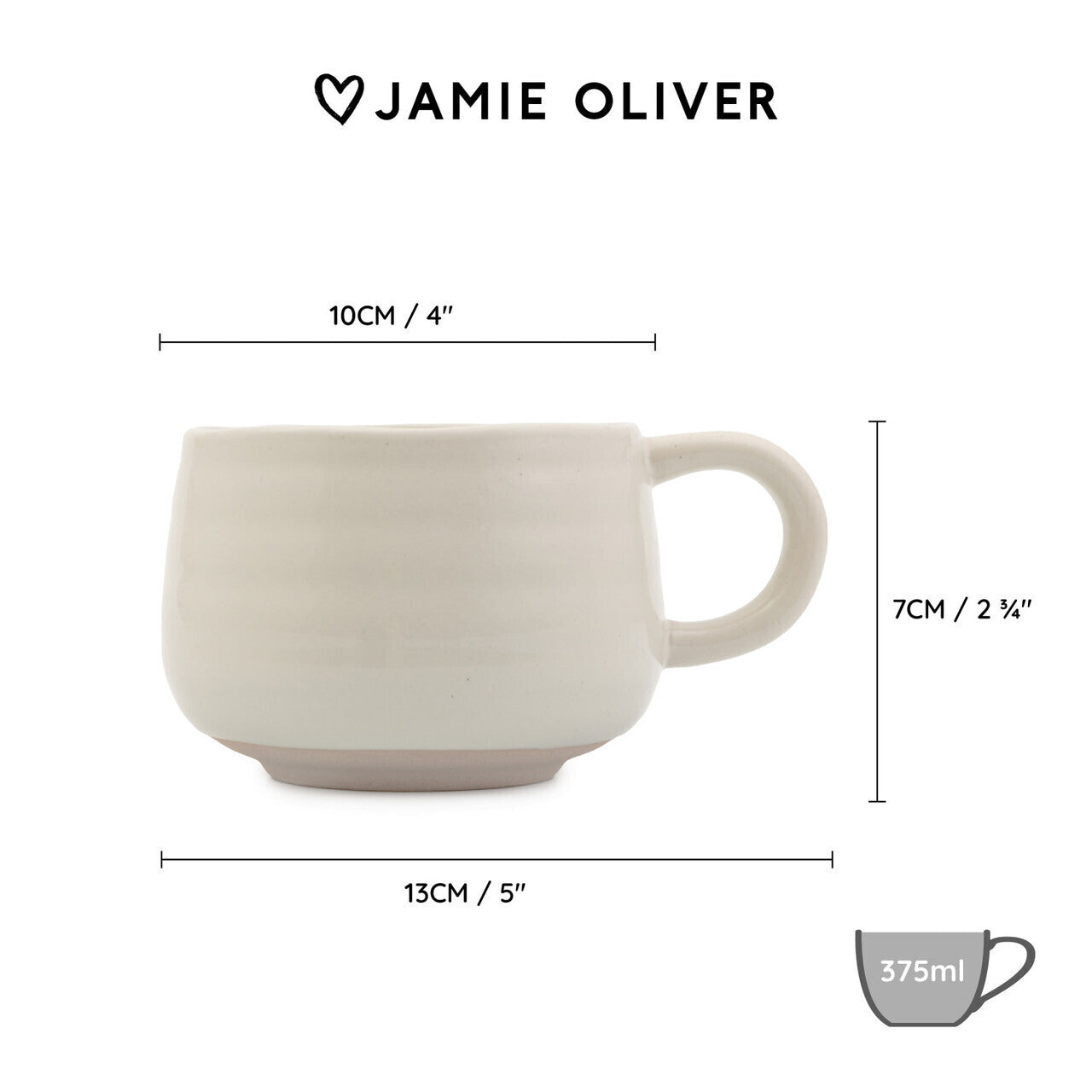 Jamie Oliver Big Love stoneware mug 375 ml, white, JOBLCCMUGWHT