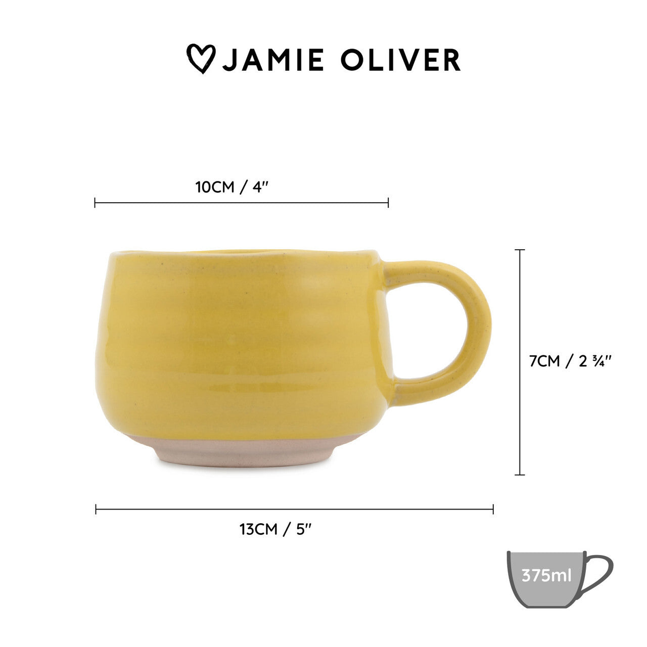 Jamie Oliver Big Love stoneware mug 375 ml, yellow, JOBLCCMUGYEL