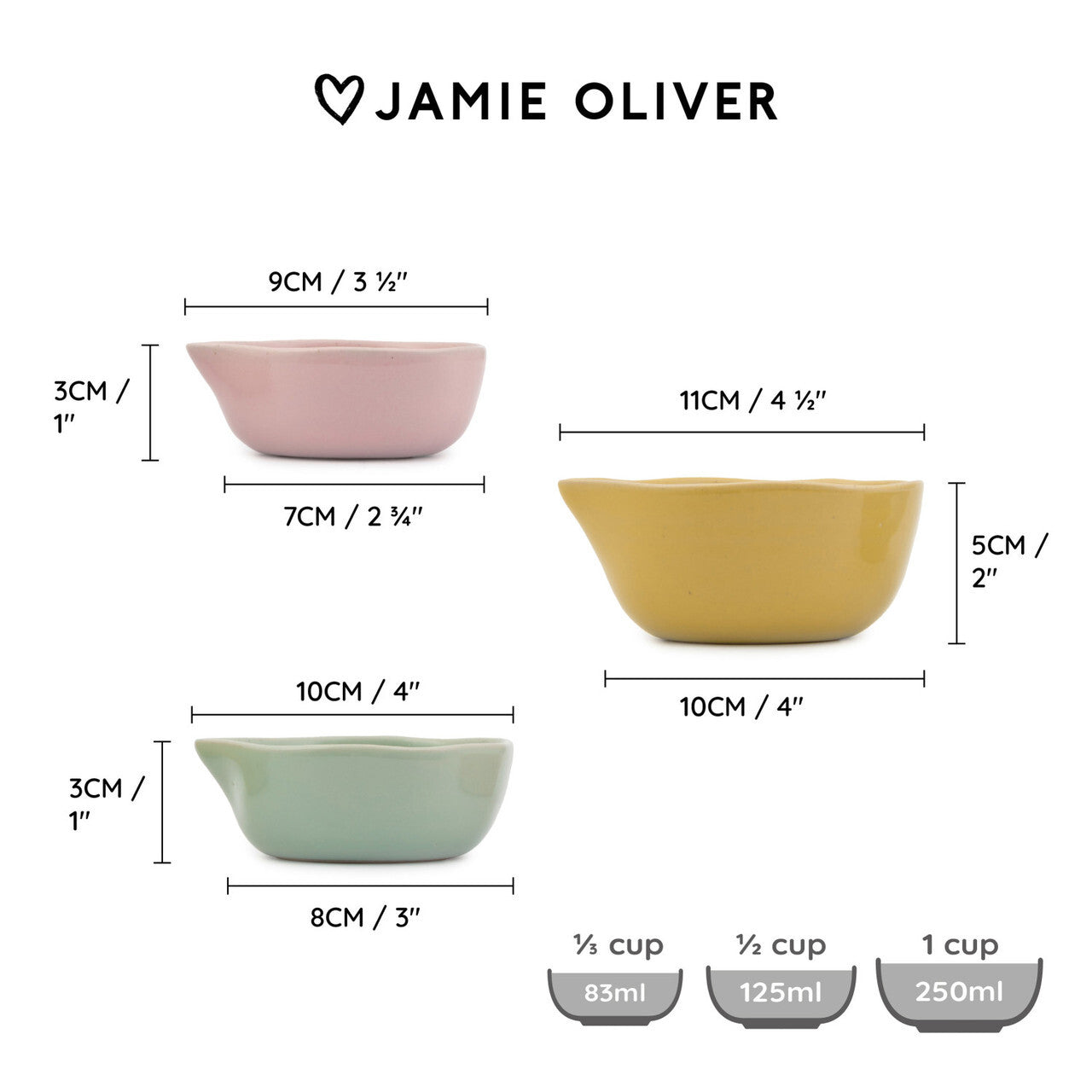 Jamie Oliver Big Love sada odměrek, 3 ks, JOBLPINCHPK3