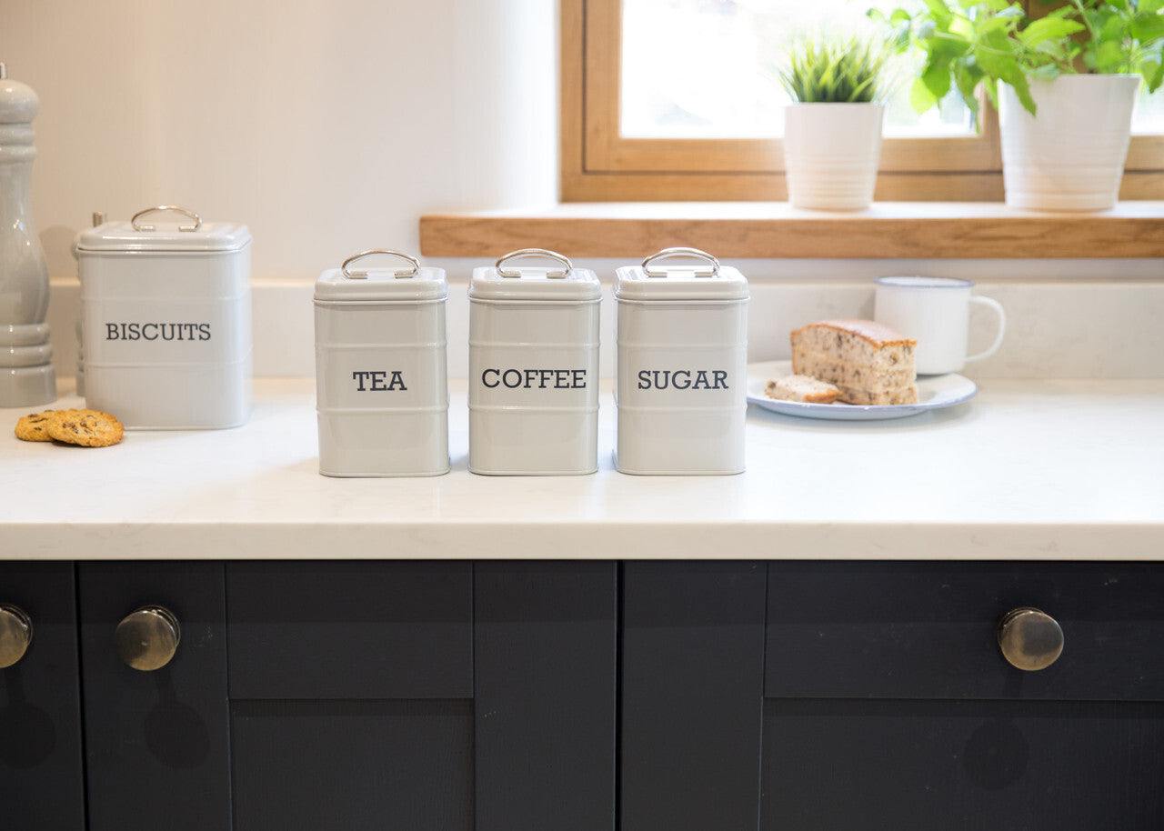 KitchenCraft Living Nostalgia coffee storage box 1,3 l, grey, LNCOFFEEGRY