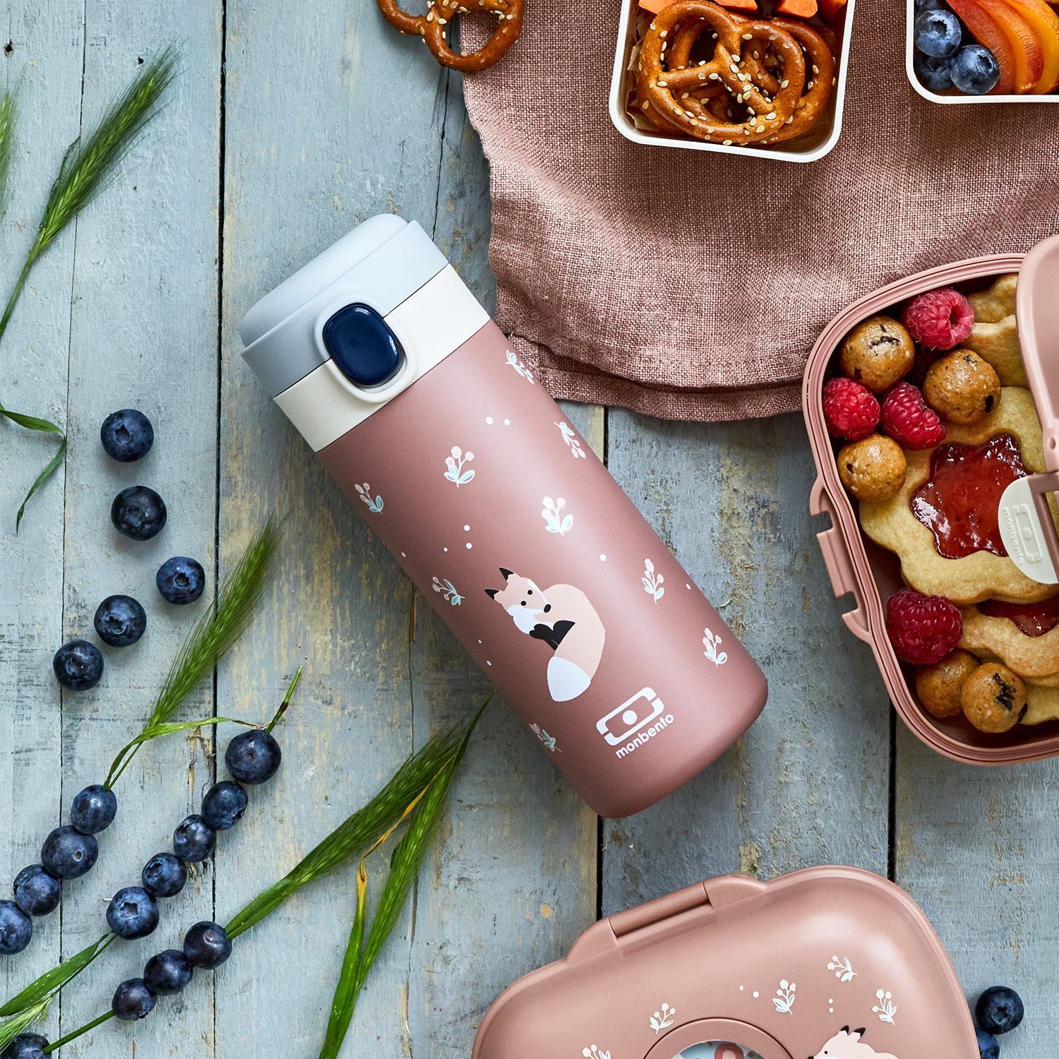 Monbento Pop baby drinking bottle 360 ml, cinnamon fox, 36334081