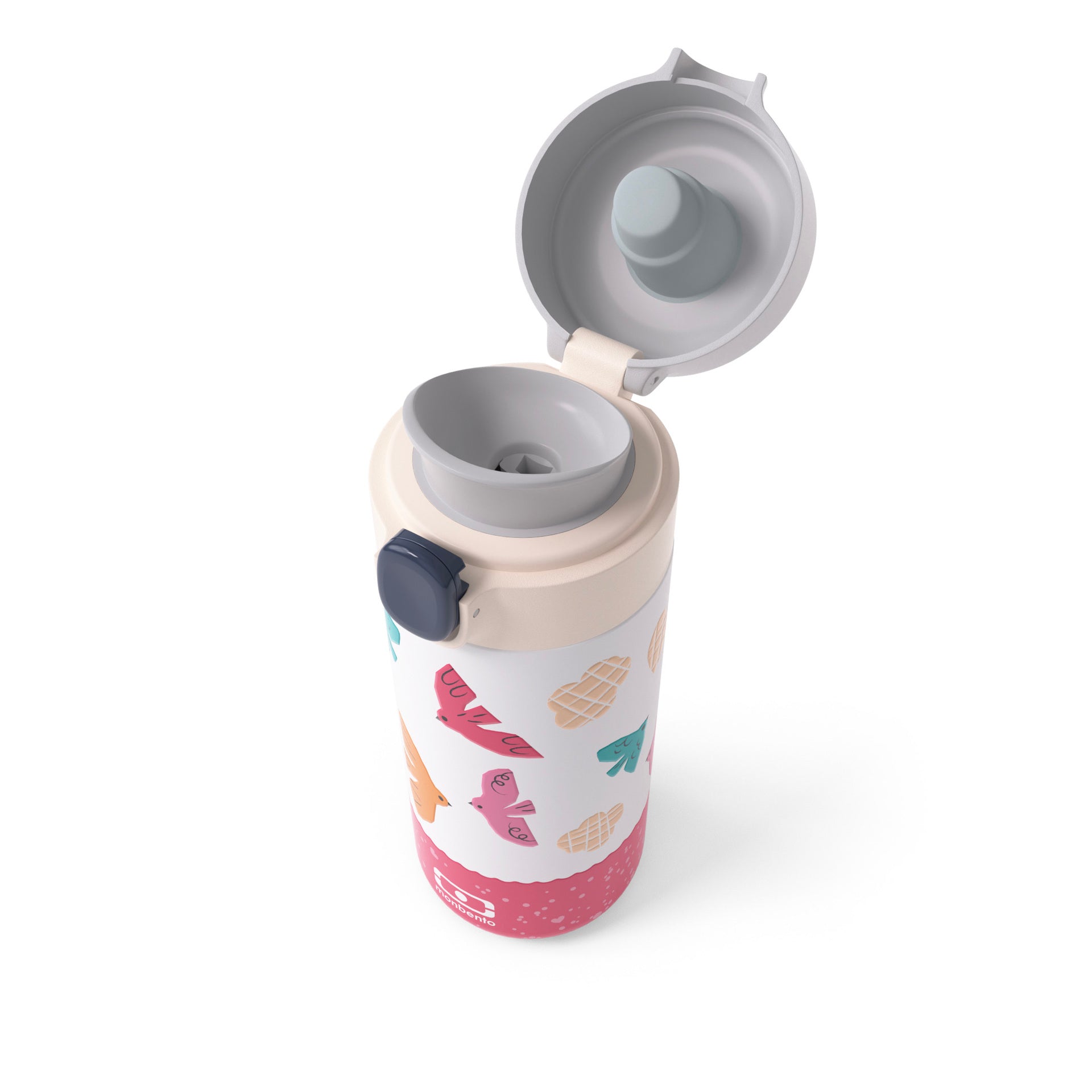Monbento Pop baby drinking bottle 360 ml, pink birds, 36334121