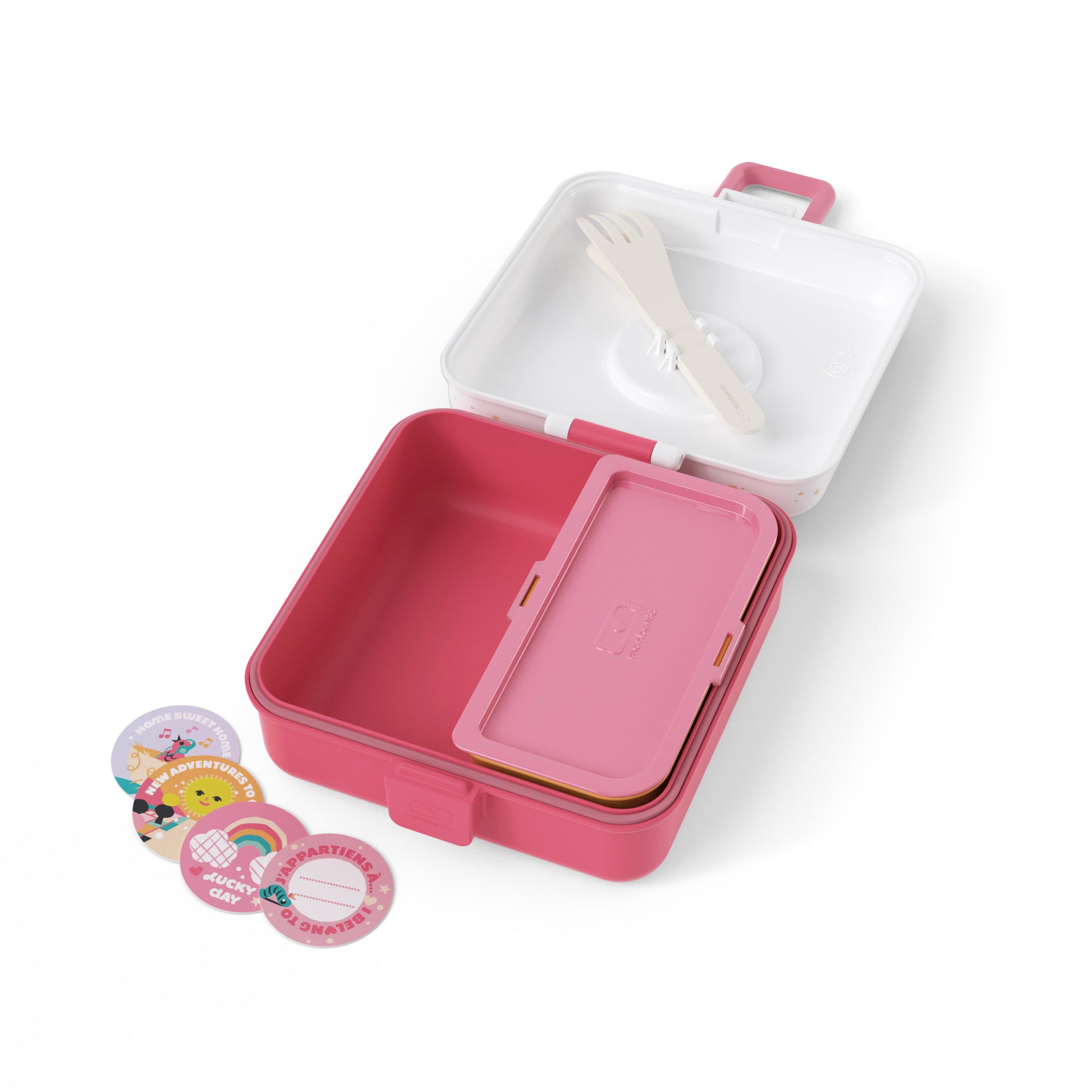 Monbento Snacky kids snack box 0,85 l, pink birds, 81014121