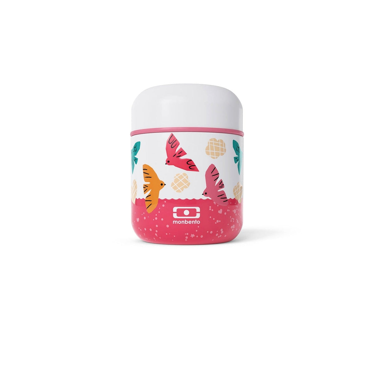 Monbento Capsule children's food thermobox 0,28 l, pink birds, 25334121