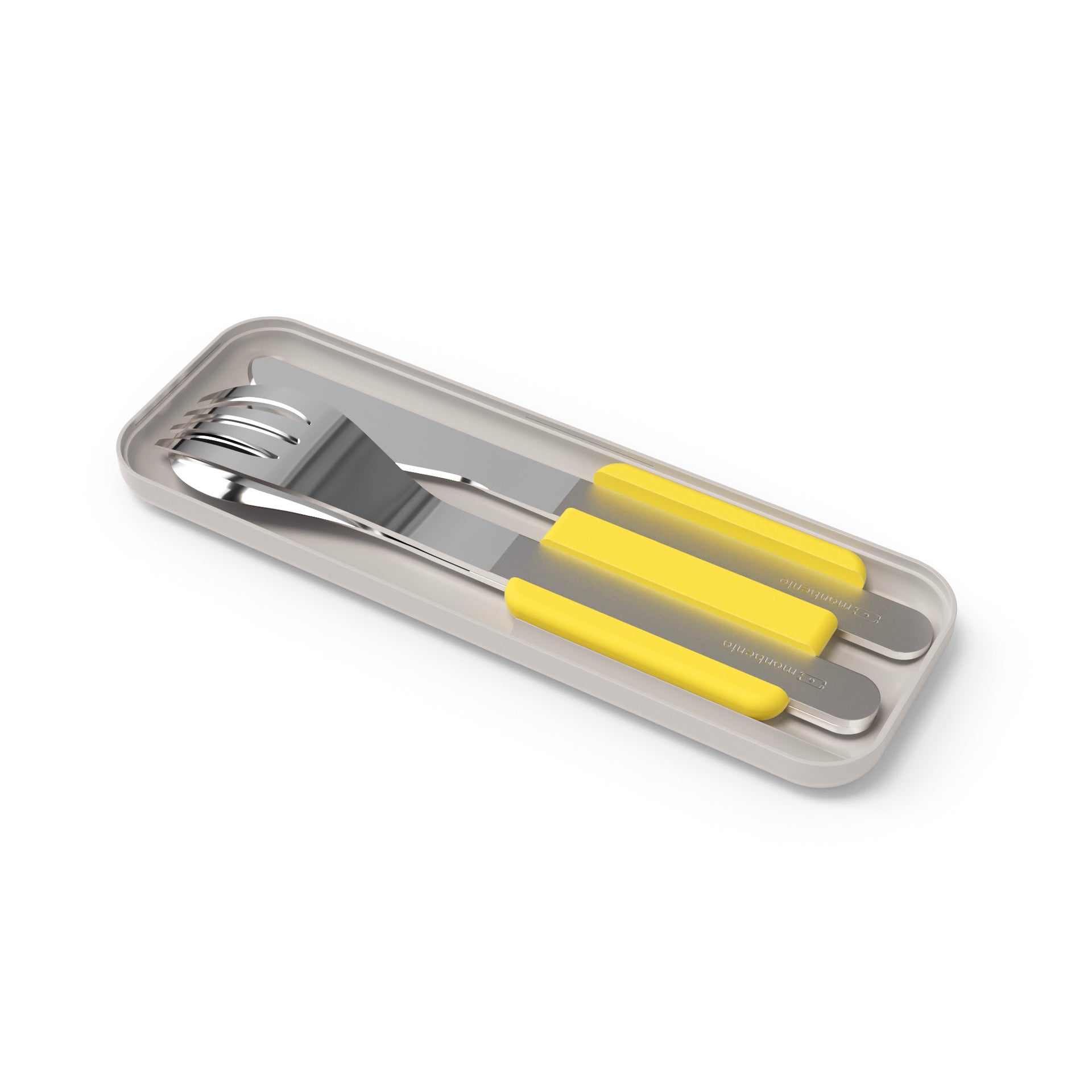 Monbento Slim Box sada nerezových příborů, yellow, 50300082