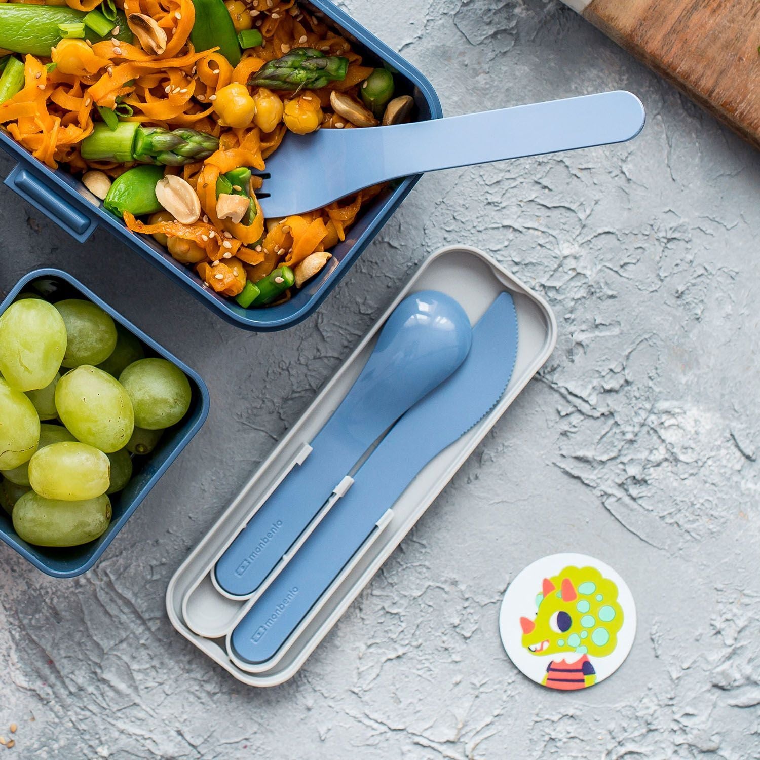 Monbento Pocket Color sada dětských příborů, blue infinity, 24050028