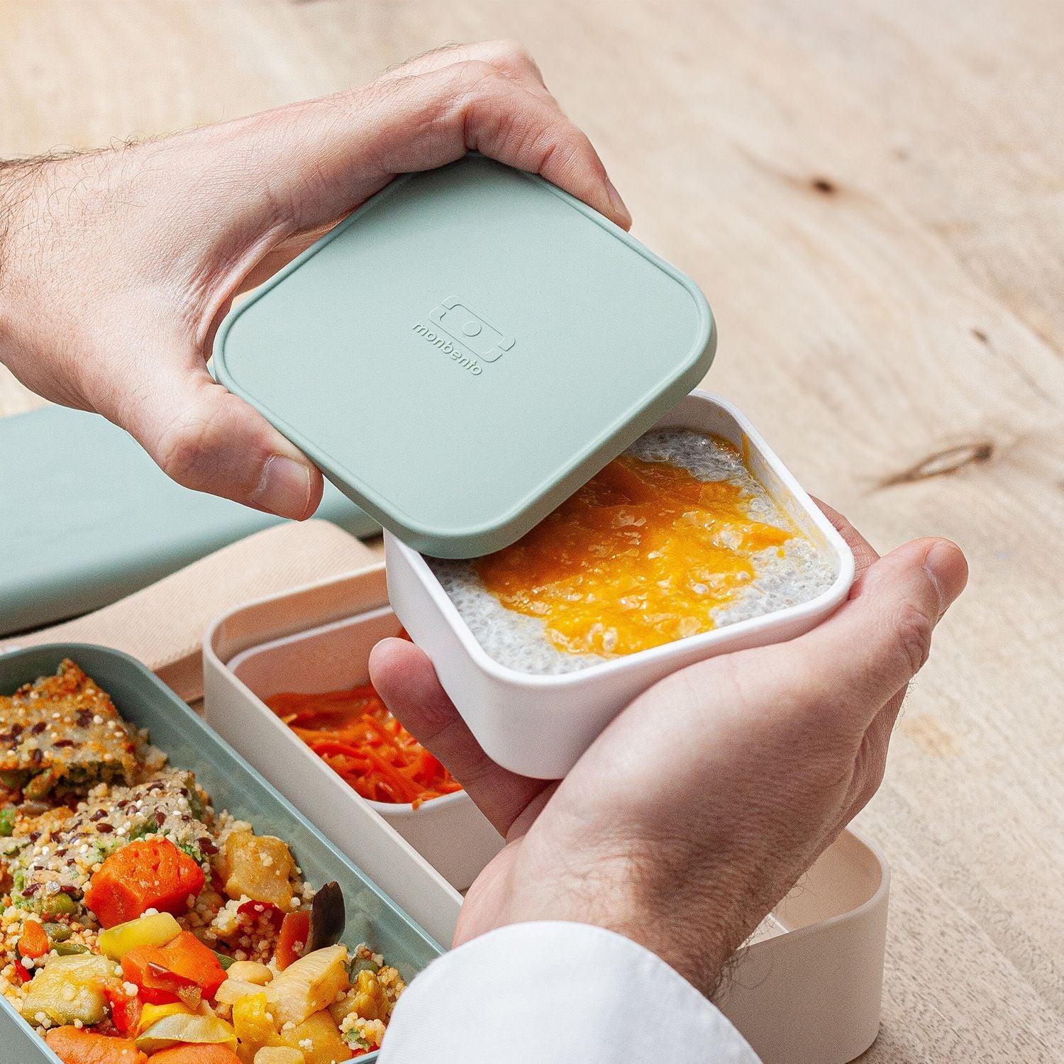 Monbento Extra compartments for snack boxes, green, 41190044