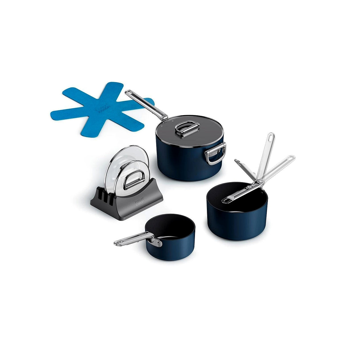 Joseph Joseph Space sada kuchyňského nádobí s nepřilnavým keramickým povrchem 6 ks, modrá, 45049