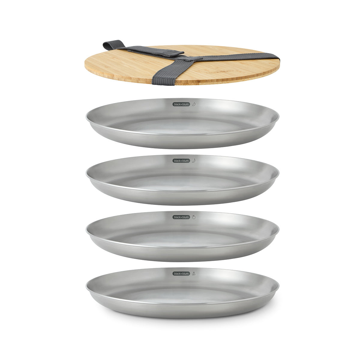 Súprava dosiek z nehrdzavejúcej ocele Black+Blum, OL-PLATE001