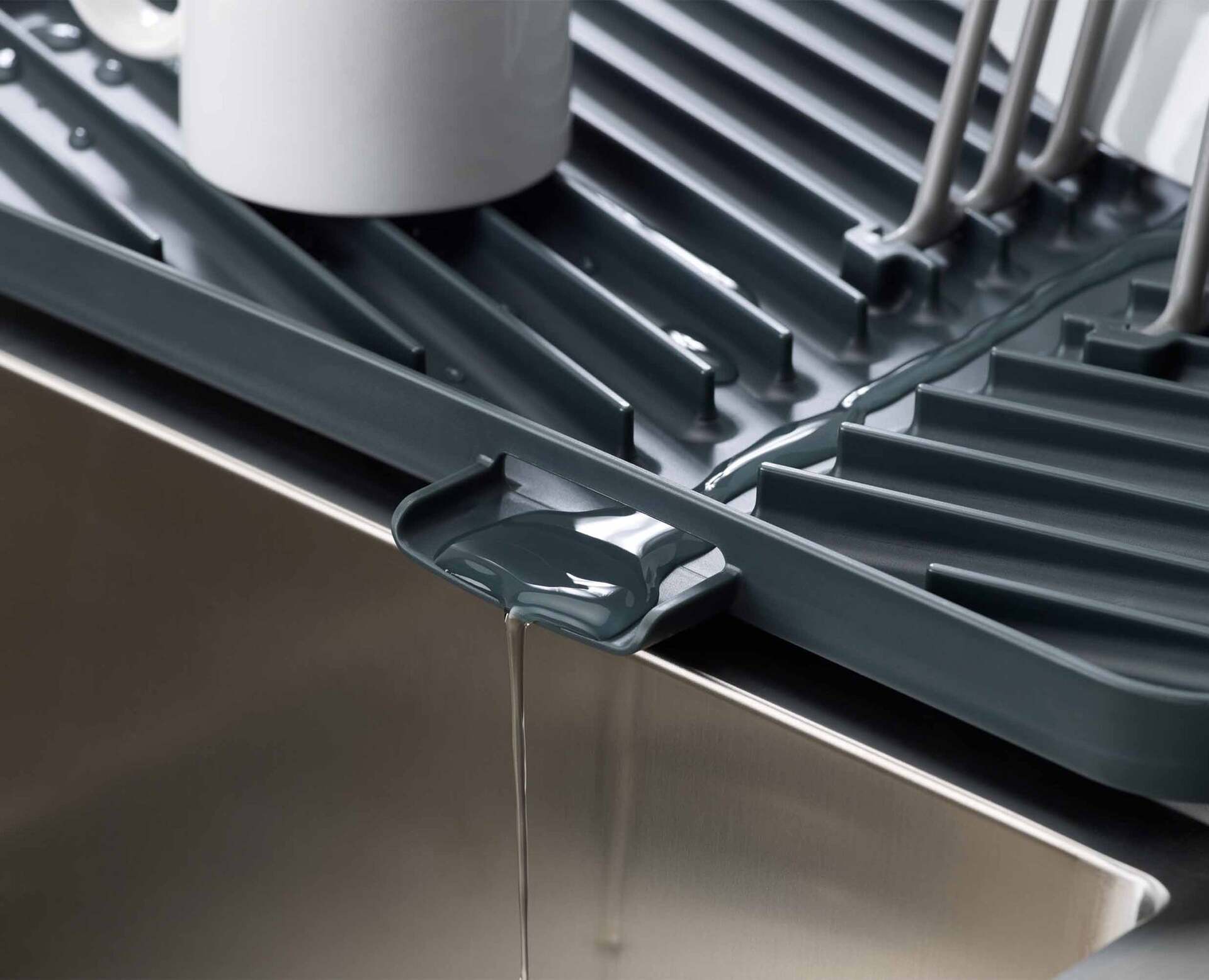 Joseph Joseph Flip-Up Dish Drainer, Gray, 85139