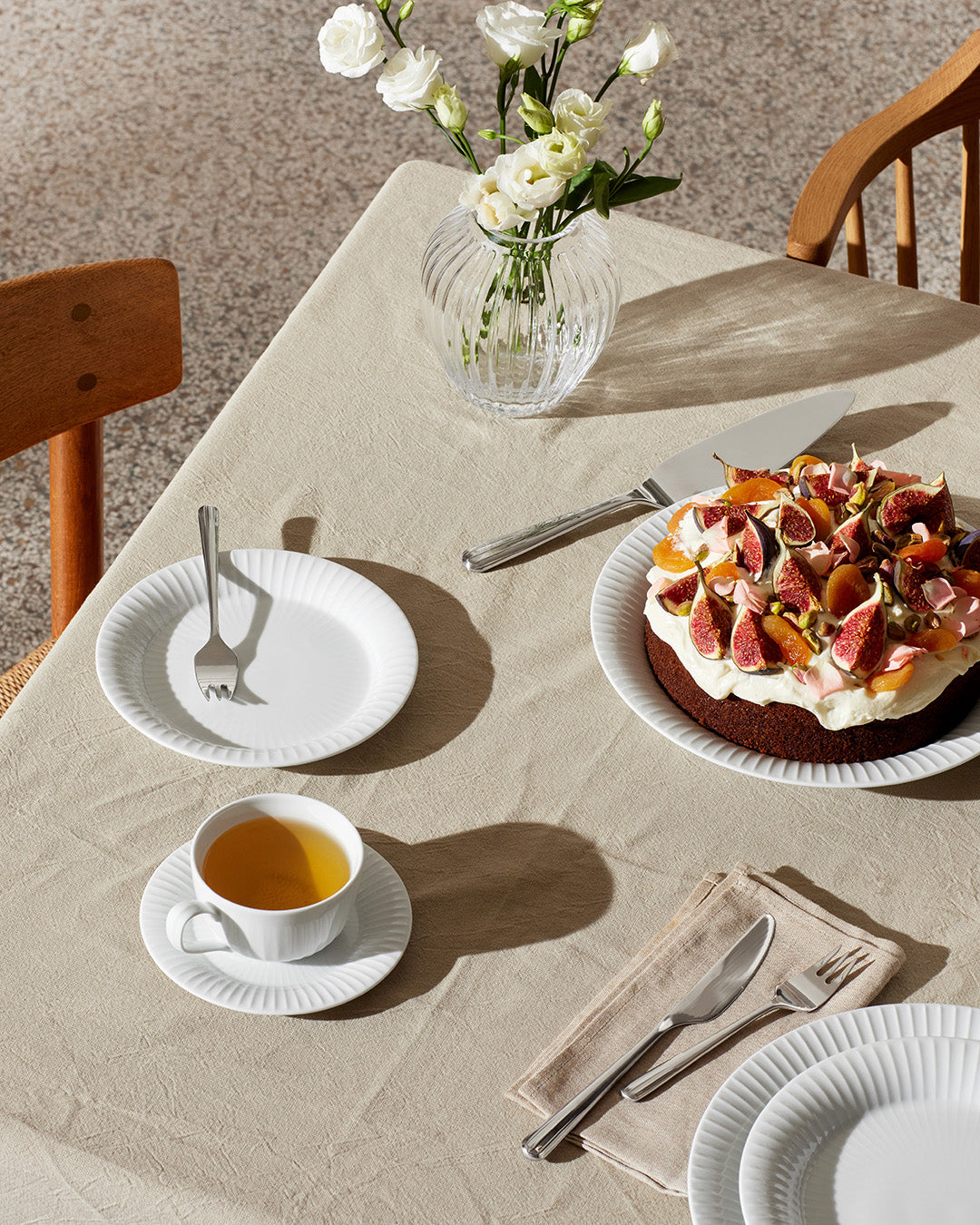 Kähler Hammershoi porcelain cup with saucer 250 ml, white, 692205