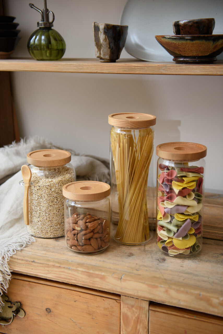 KitchenCraft Idilica glass jar with lid 1 l, IDGLSSTORMED