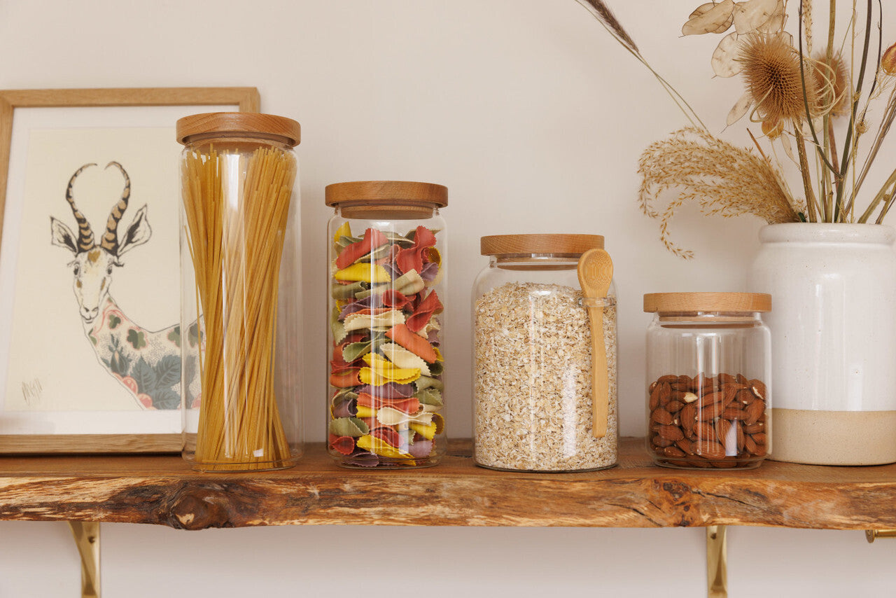KitchenCraft Idilica glass jar with lid 1 l, IDGLSSTORMED