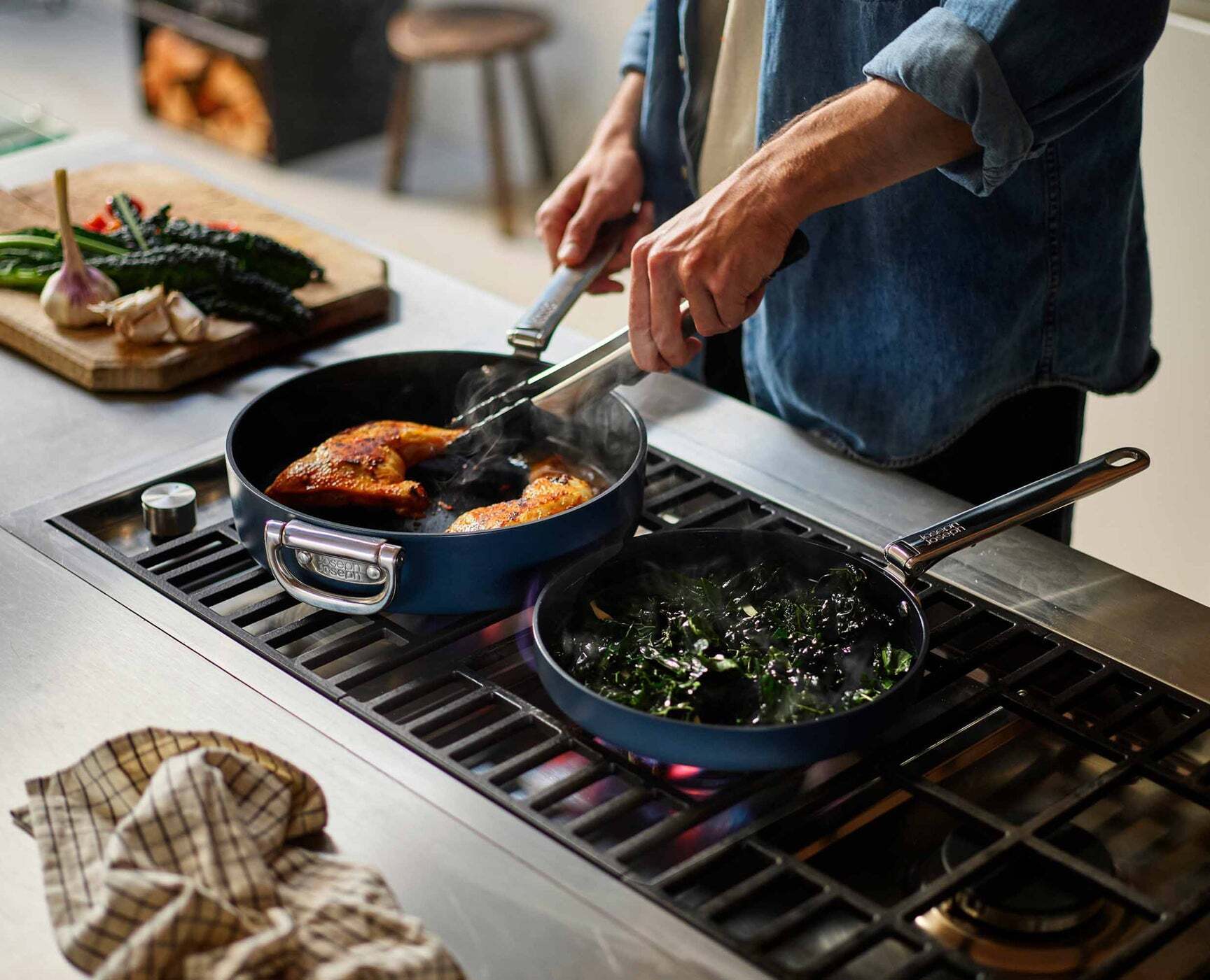 Joseph Joseph Space pan set with non-stick ceramic coating 2 pcs, blue, 45051