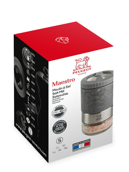 Peugeot Maestro salt mill, container and salt set, light graphite, 46989