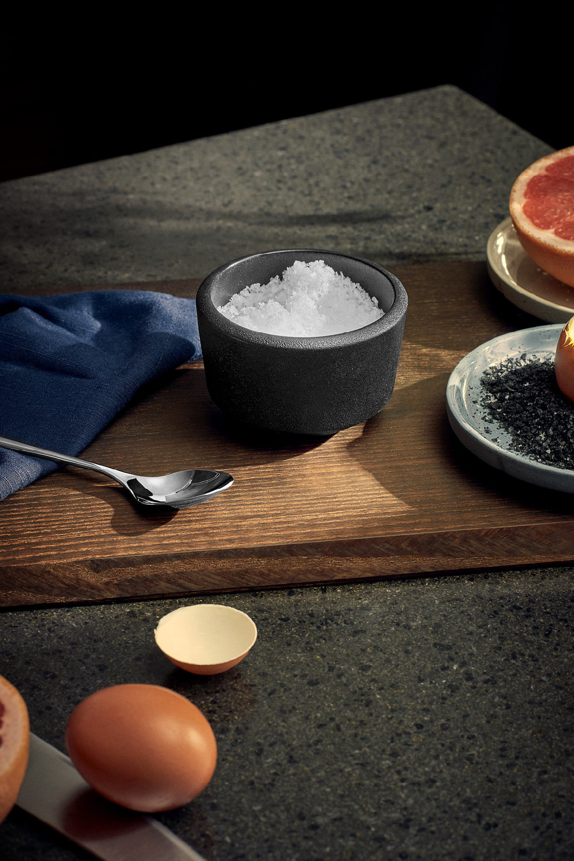 Rosendahl RÅ stoneware salt jar 0.15 l, black, 23102