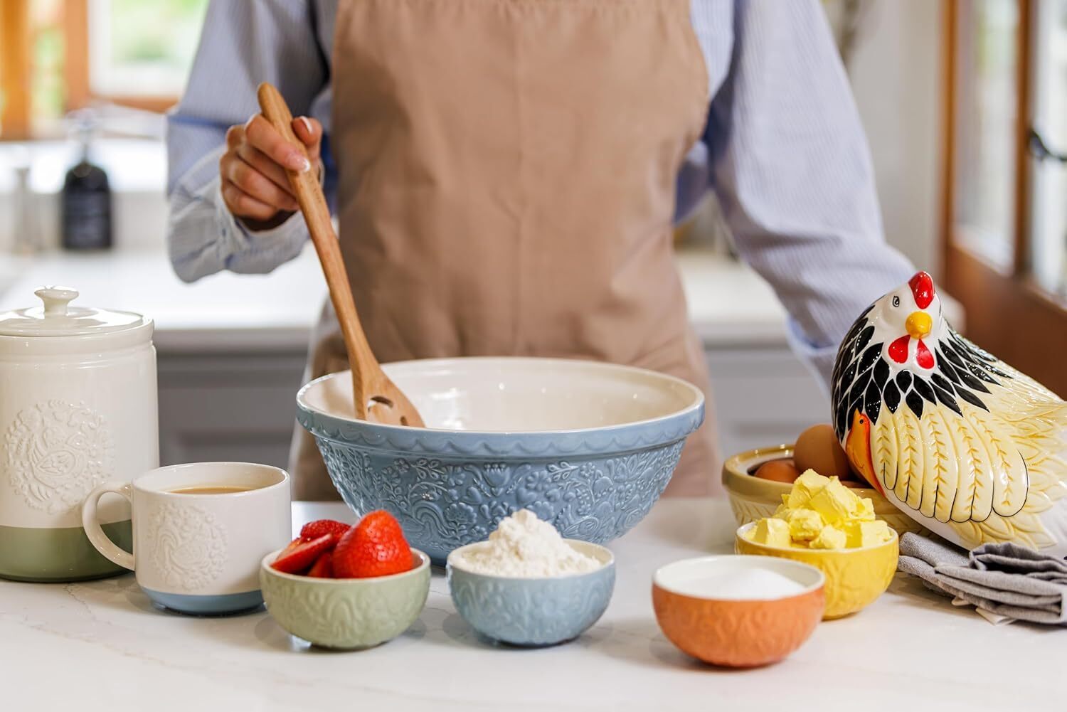 Mason Cash Home To Roost mini bowl set of 4, 2002.269