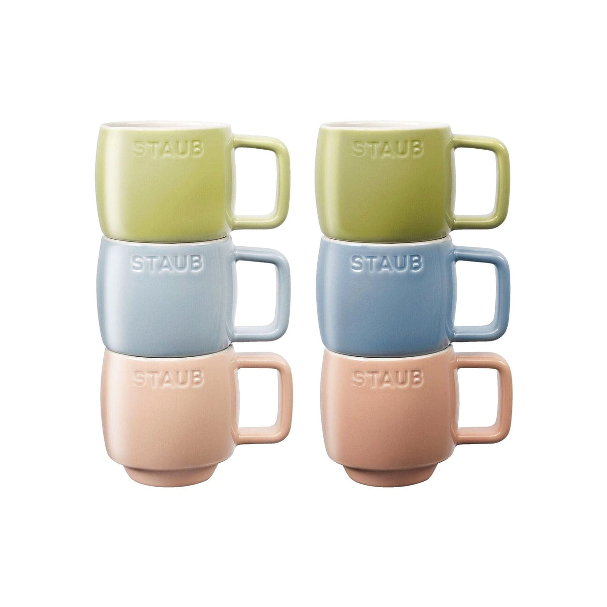 Staub sada 6 ks keramických hrnčekov 6 cm/0,1 l, macaron, 1029096