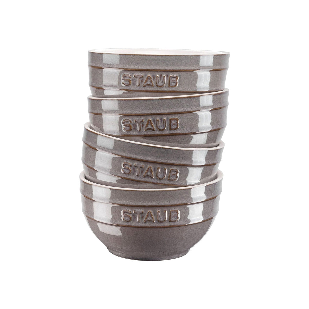 Staub set of 4 ceramic bowls 14 cm/0.7 l antique gray, 40508-148