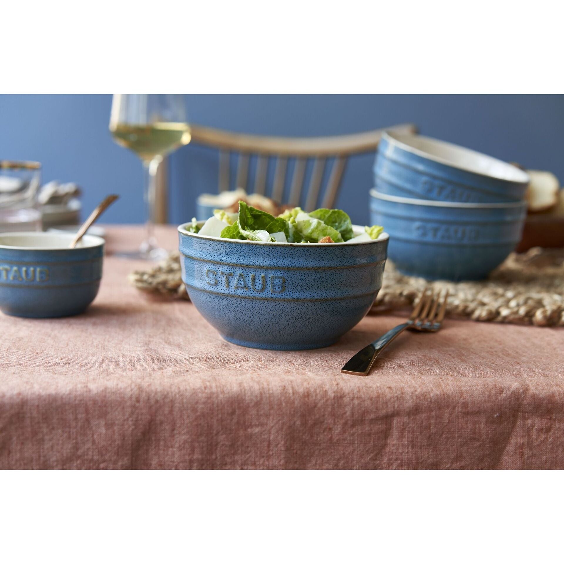 Staub set of 4 ceramic bowls 14 cm/0.7 l antique blue, 40508-147