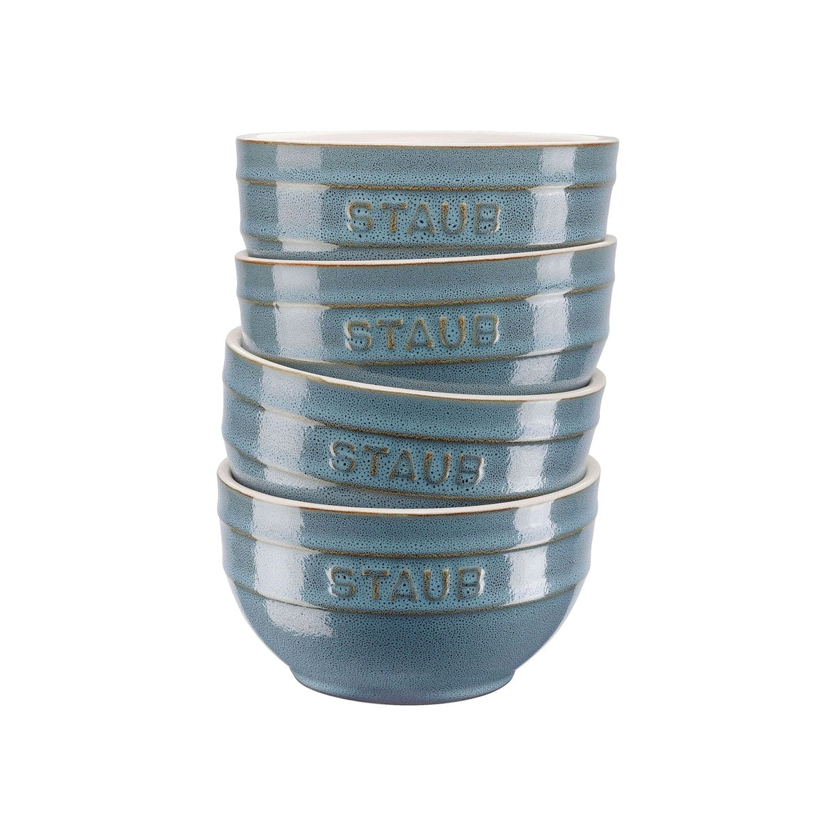 Staub set of 4 ceramic bowls 14 cm/0.7 l antique blue, 40508-147