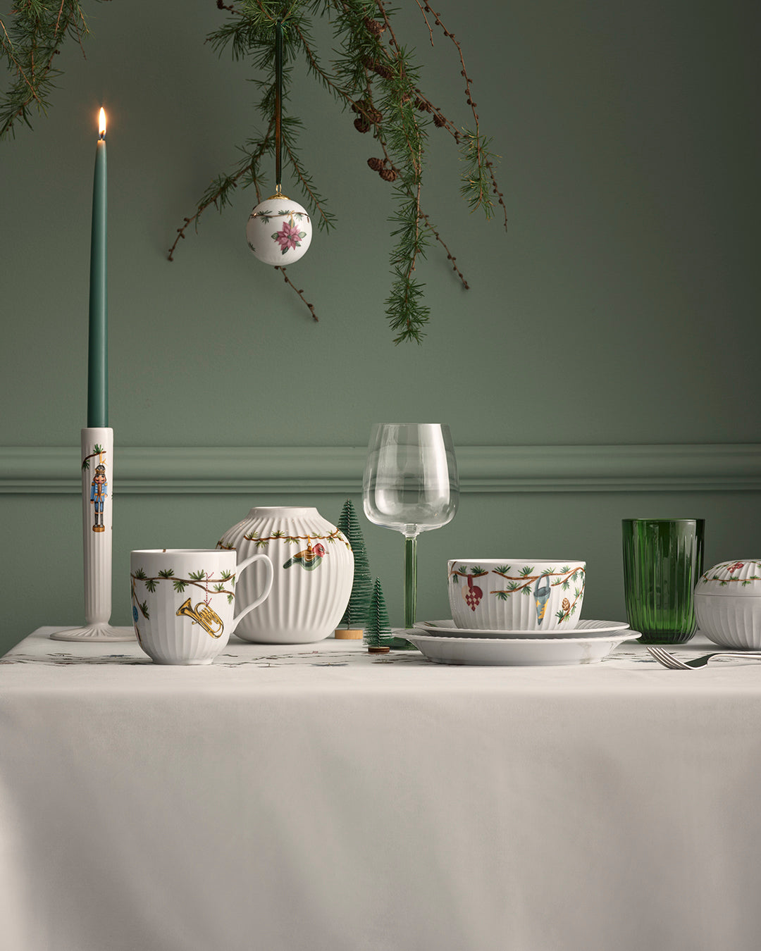 Kähler Hammershoi Christmas porcelain bowl 12 cm, white, 693245