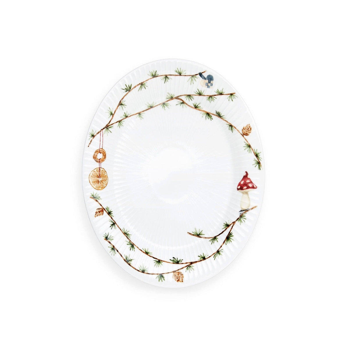 Kähler Hammershoi Christmas oval serving plate 28.5 x 22.5 cm, white, 690112