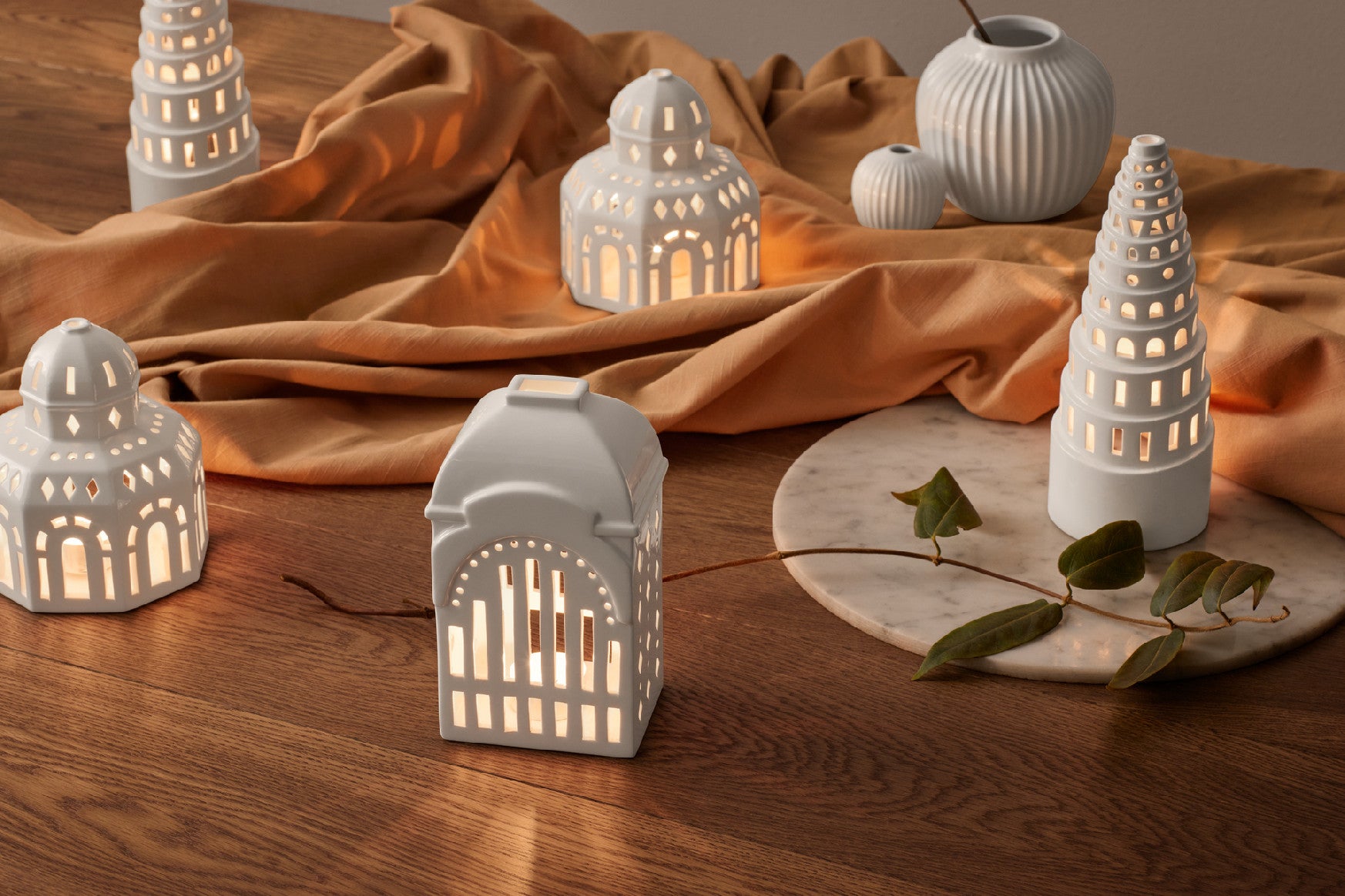 Kähler Urbania ceramic candlestick house High tower 22.5 cm, 693027