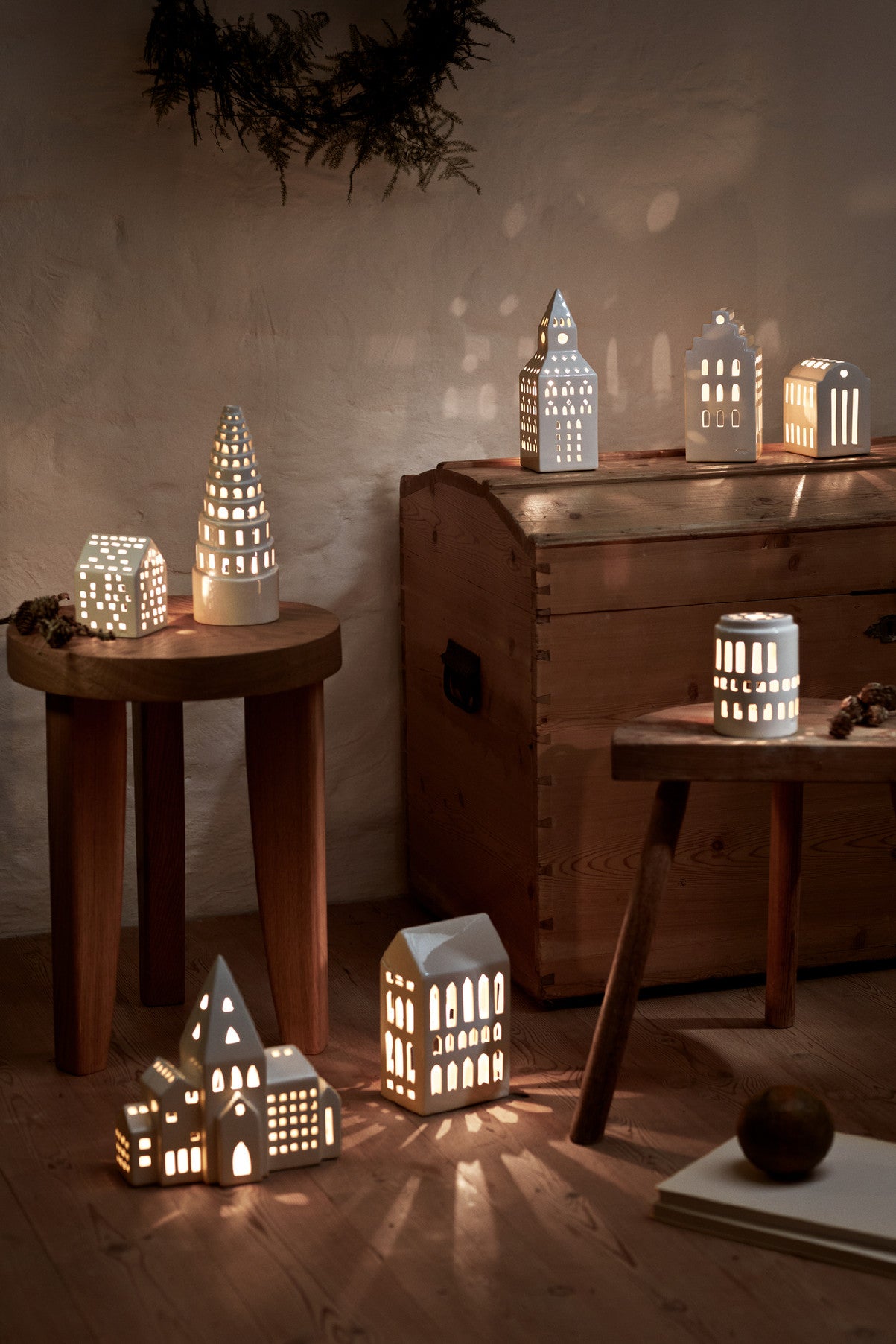 Kähler Urbania ceramic candlestick house Church tower 20 cm, 691092
