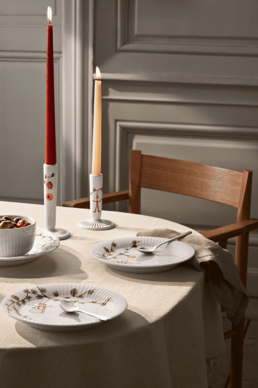 Kähler Hammershøi Christmas ceramic candlestick 12 cm, white, 693248