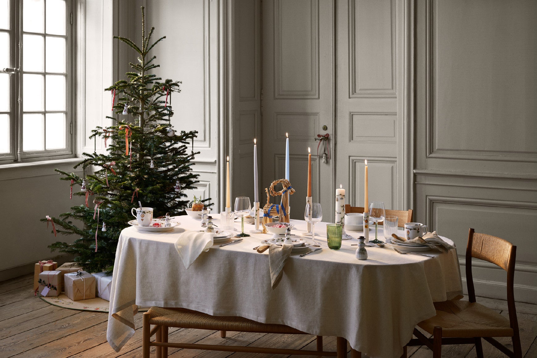 Kähler Hammershøi Christmas ceramic candlestick 12 cm, white, 693248