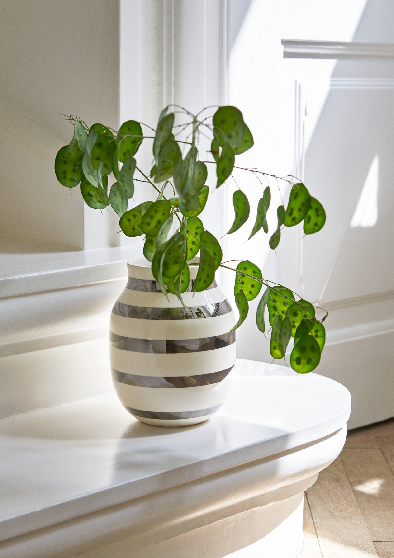 Kähler Omaggio ceramic vase 20 cm, silver, 691791