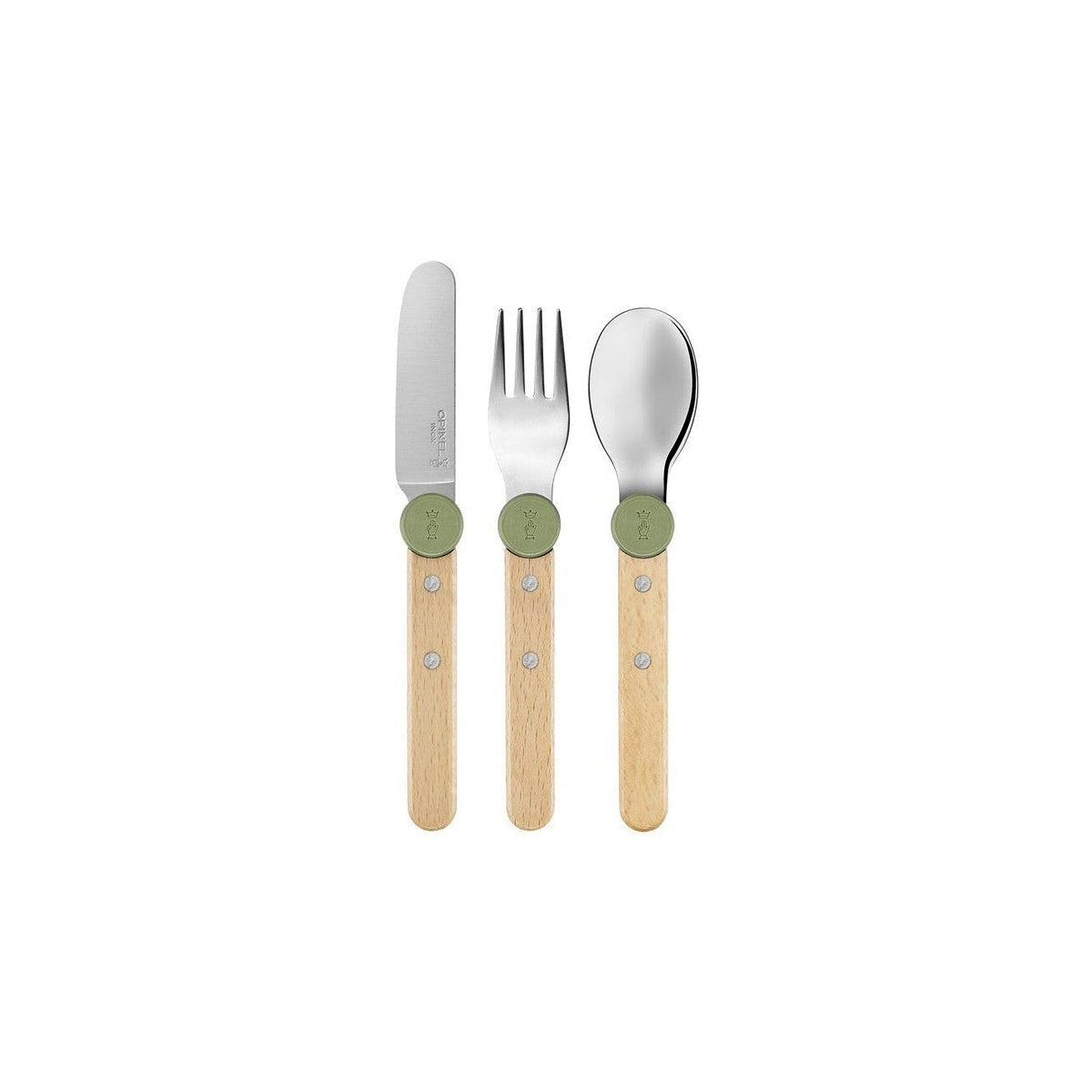 Opinel Le Petit Gourmet sada detských príborov, olive green, 003258