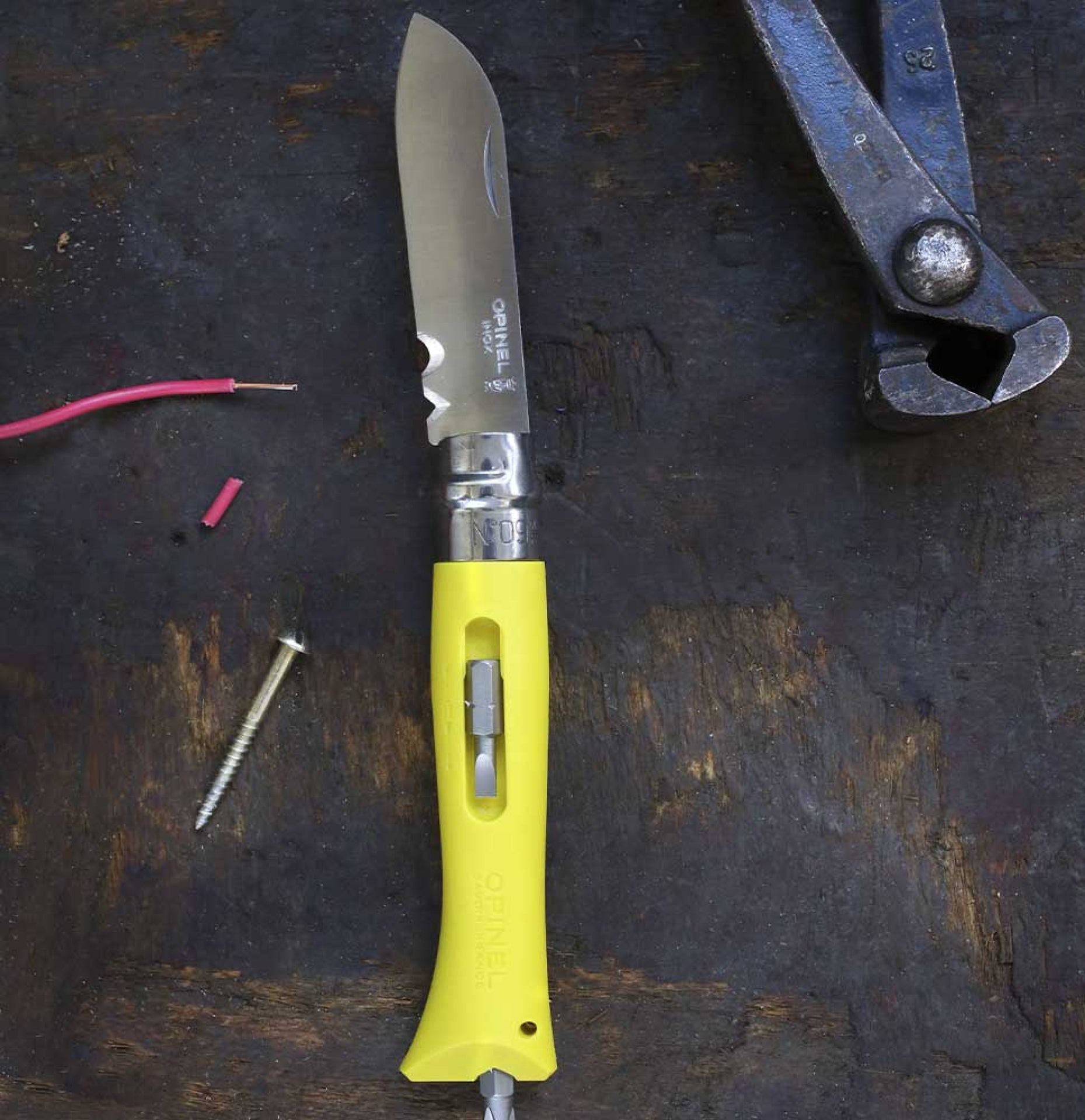 Opinel DIY N°09 multi-function knife 8 cm, yellow, 001804