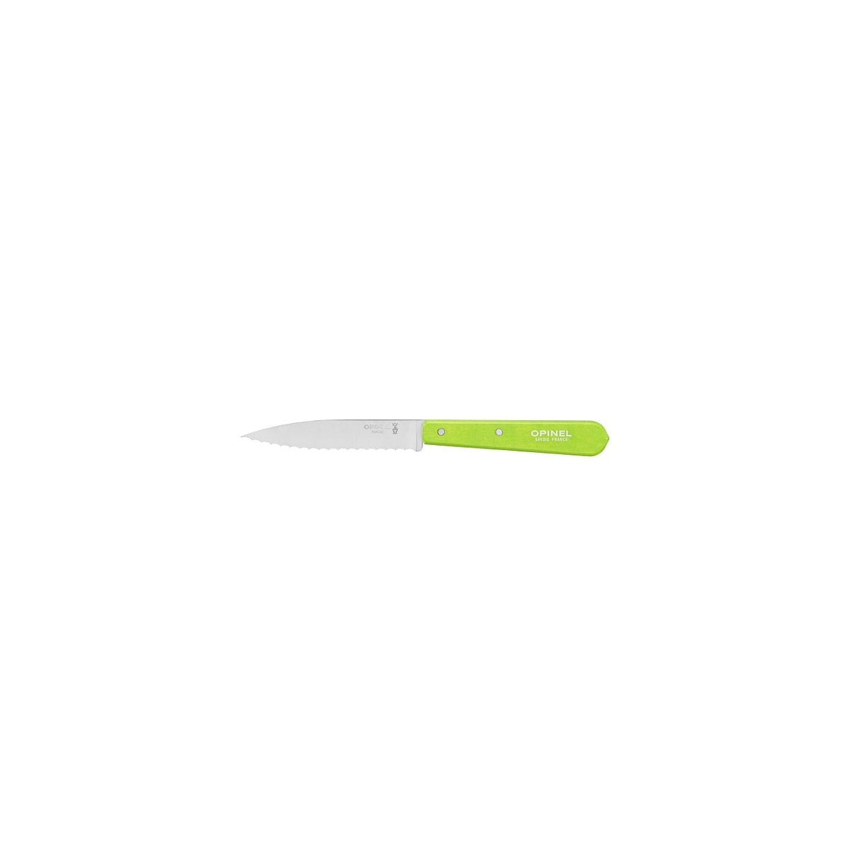 Opinel Les Essentiels N°113 serrated carving knife 10 cm, green apple, 001920